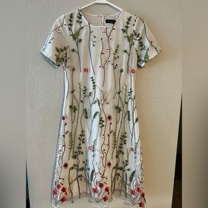 Roolee white floral embroidered dress size medium